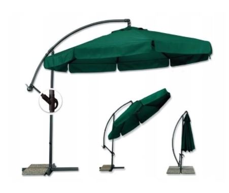 Garten-Sonnenschirm klappbar grün 350 cm